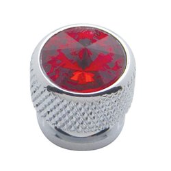 UP23912-Chrome Bolt Head With Red Crystal (Card of 4)