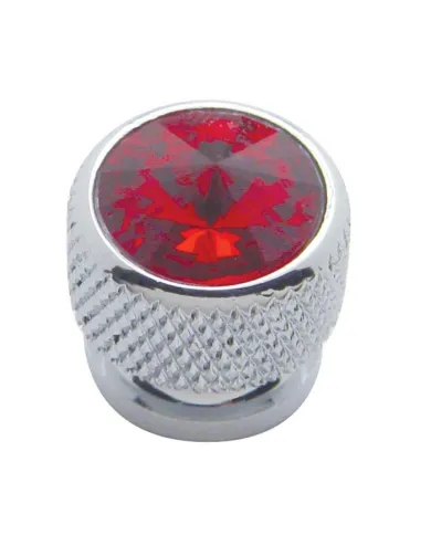UP23912-Chrome Bolt Head With Red Crystal (Card of 4)