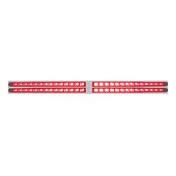 UP37110-Chrome Top Mud Flap Plate With Four 14 LED 24" Light Bars - Red LED/Red Lens (Each)