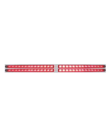 UP37110-Chrome Top Mud Flap Plate With Four 14 LED 24" Light Bars - Red LED/Red Lens (Each)