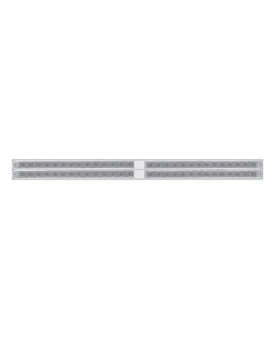 UP37111-Chrome Top Mud Flap Plate With Four 14 LED 24" Light Bars - Red LED/Clear Lens (Each)