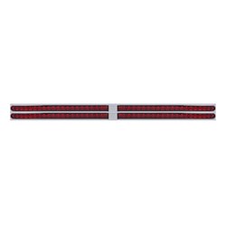UP37113-Chrome Top Mud Flap Plate With Four 19 LED 24" Reflector Light Bars - Red LED/Red Lens (Each)