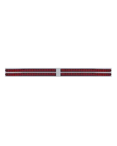 UP37113-Chrome Top Mud Flap Plate With Four 19 LED 24" Reflector Light Bars - Red LED/Red Lens (Each)