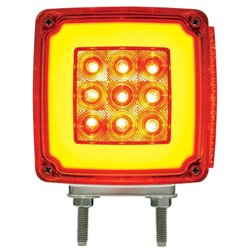 UP37124-GloLight 53 LED Double Stud Double Face Turn Signal With Side Marker-Driver-Amber & Red LED/Amber & Red Lens