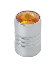 CR. ALUMINUM TIRE VALVE STEM COVER W/AMBER CRYSTAL