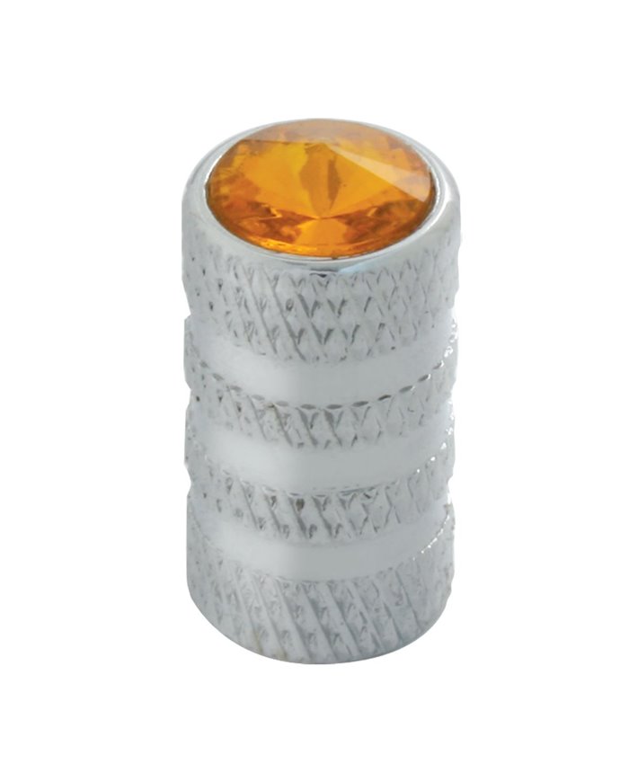 CR. TUBULAR VALVE STEM COVER W/AMBER PLASTIC JEWEL