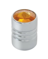 CR. ALUM. TIRE VALVE STEM COVER W/AMBER CRYSTAL CR. ALUM. TIRE VALVE STEM COVER W/AMBER CRYSTAL