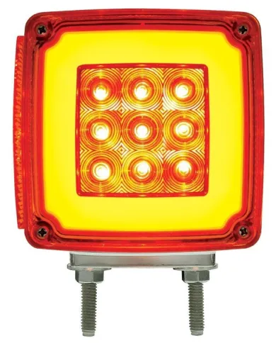 UP37125-53 LED Double Stud Double Face GloLight With Side Marker (Turn Signal) Passenger - Amber & Red LED/Amber & Red