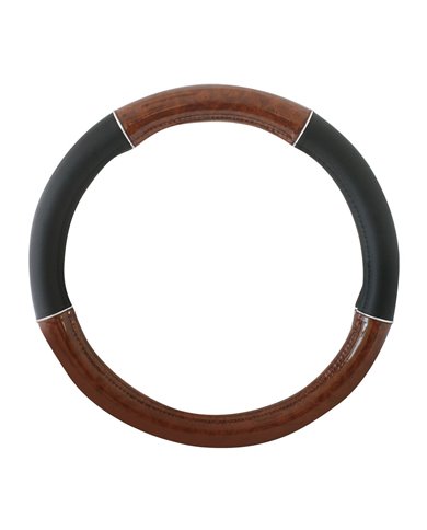 20" DELUXE STEERING WHEEL CVR BLACK W/ DARK WOOD & CR TRIM 20" DELUXE STEERING WHEEL CVR BLACK W/ DARK WOOD & CR TRIM