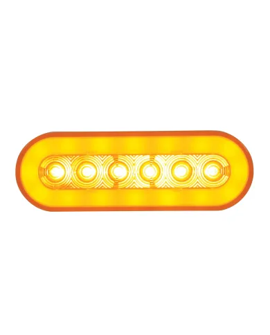 UP37129-22 LED 6" Oval GloLight (Turn Signal) - Amber LED/Amber Lens