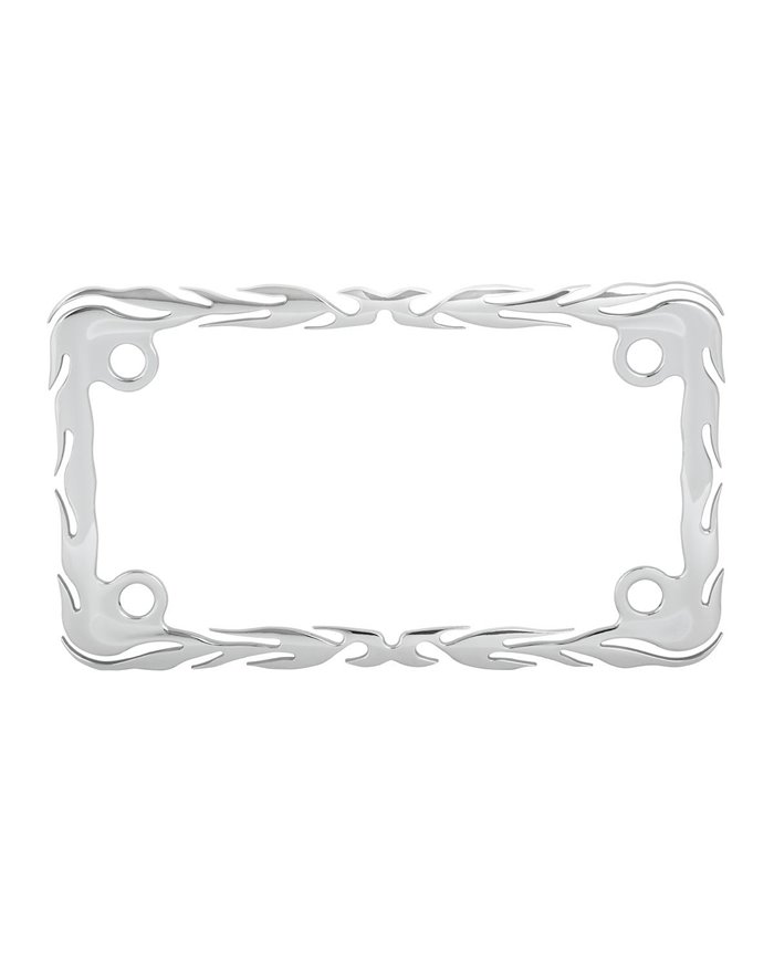 CR. FLAME MOTORCYCLE LIC. PLATE FRAME, 4 HOLES CR. FLAME MOTORCYCLE LIC. PLATE FRAME, 4 HOLES