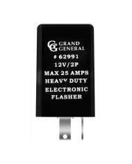 RECT. HEAVY DUTY ELECTRONIC FLASHER, 2PIN, 12V, 25AMP RECT. HEAVY DUTY ELECTRONIC FLASHER, 2PIN, 12V, 25AMP