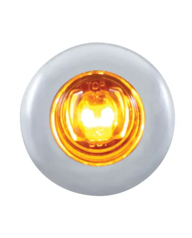 UP37142-2 LED 3/4" Mini Light With Bezel (Clearance/Marker) - Amber LED/Amber Lens