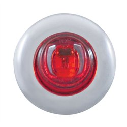 UP37143-2 LED 3/4" Mini Light With Bezel (Clearance/Marker) - Red LED/Red Lens