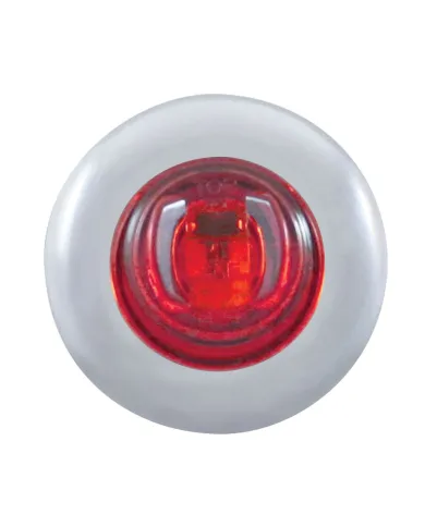 UP37143-2 LED 3/4" Mini Light With Bezel (Clearance/Marker) - Red LED/Red Lens