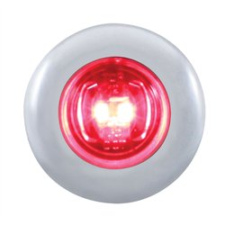 UP37143-2 LED 3/4" Mini Light With Bezel (Clearance/Marker) - Red LED/Red Lens