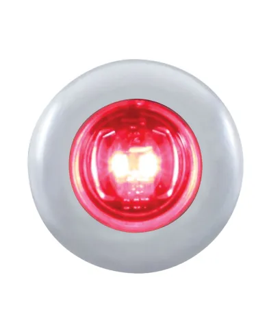 UP37143-2 LED 3/4" Mini Light With Bezel (Clearance/Marker) - Red LED/Red Lens