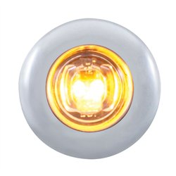 UP37144-2 LED 3/4" Mini Light With Bezel (Clearance/Marker) - Amber LED/Clear Lens