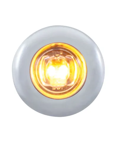 UP37144-2 LED 3/4" Mini Light With Bezel (Clearance/Marker) - Amber LED/Clear Lens