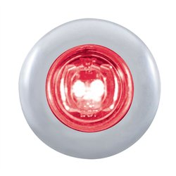 UP37145-2 LED 3/4" Mini Light With Bezel (Clearance/Marker) - Red LED/Clear Lens