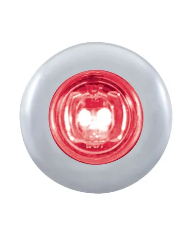 UP37145-2 LED 3/4" Mini Light With Bezel (Clearance/Marker) - Red LED/Clear Lens