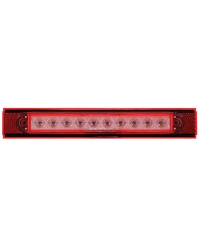 UP37167-10 LED Conspicuity Reflector Plate Light With Red Reflector - Red LED/Clear Lens (Each)