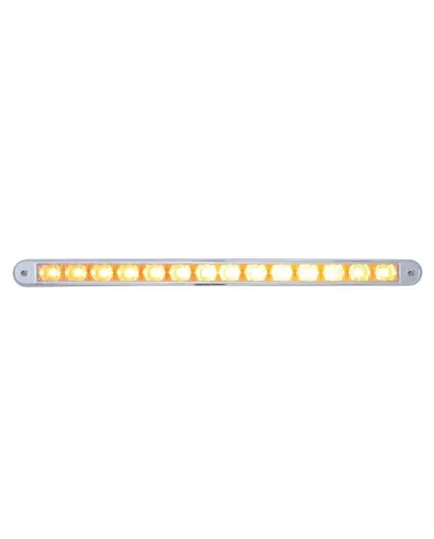 UP37190-14 LED 12" Auxiliary Warning Light Bar With Bezel - Amber LED/Clear Lens