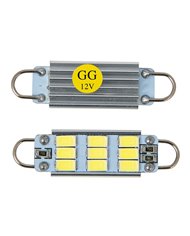 561 AMBER 9 LED INTERIOR DOME LIGHT BULBS W/ HEAT SINK, 12V