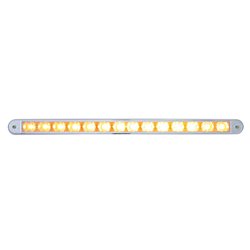 UP37190-14 LED 12" Auxiliary Warning Light Bar With Bezel - Amber LED/Clear Lens