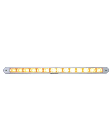 UP37190-14 LED 12" Auxiliary Warning Light Bar With Bezel - Amber LED/Clear Lens