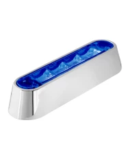 3-1/2" BLUE/BLUE 4 LED LIGHT BAR W/CR. PLASTIC BASE MOUNT