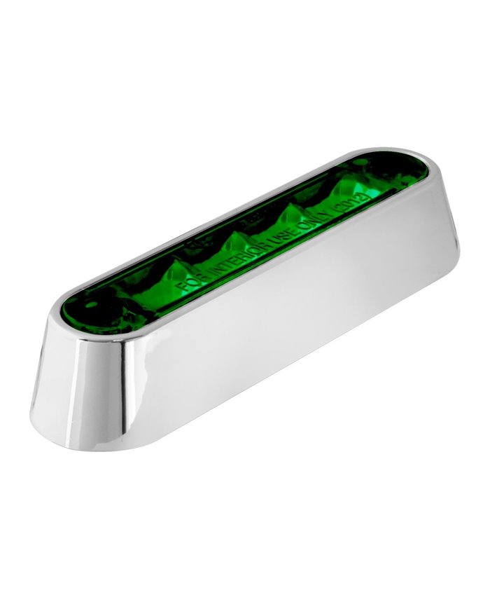 3-1/2" GREEN/GREEN 4 LED LIGHT BAR W/CR. PLASTIC BASE MOUNT