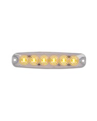 GG75861 - 5-1/8" ULTRA THIN AMBER/CLEAR 6 LED LIGHT, HIGH/LOW, 3 WIRES