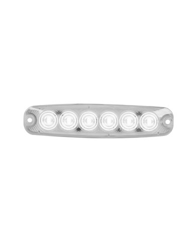 GG75864 - 5-1/8" ULTRA THIN WHITE/CLEAR 6 LED LIGHT, HIGH/LOW, 3 WIRES