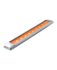 GG76060 - 8-1/4" ULTRA THIN AMBER/AMBER 9LED LIGHT BAR W/CR. PL. BEZEL GG76060 - 8-1/4" ULTRA THIN AMBER/AMBER 9LED LIGHT BAR W/CR. PL. BEZEL