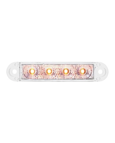 GG76071 - 3-1/2" FLUSH MOUNT AMBER/CLEAR 4 LED LIGHT BAR, 3 WIRES