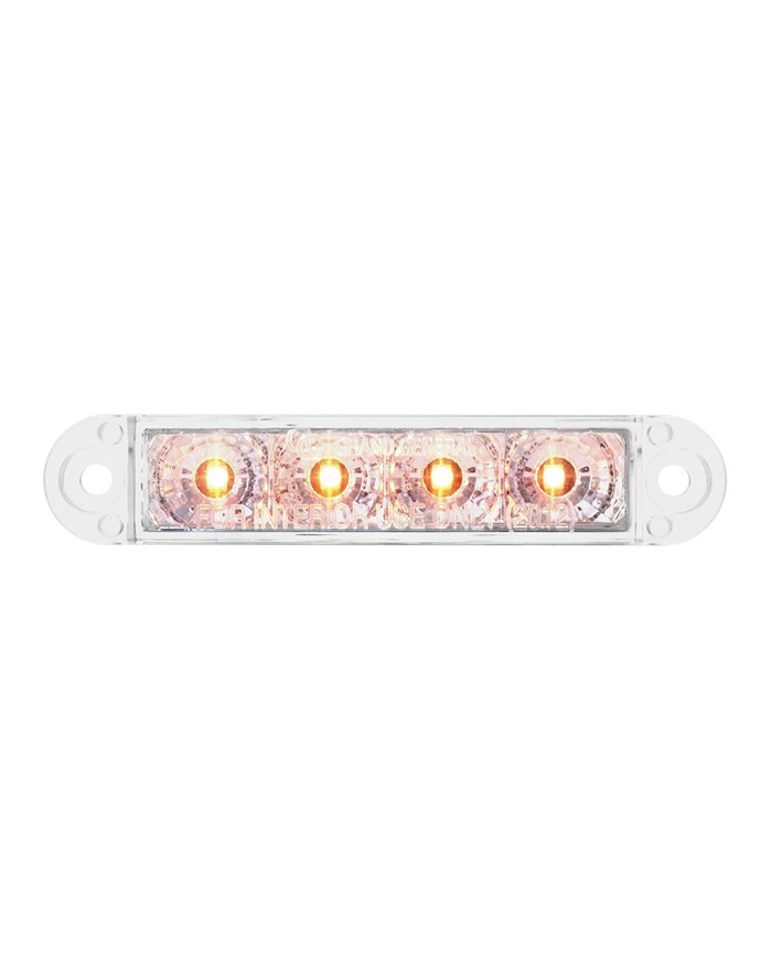 GG76071 - 3-1/2" FLUSH MOUNT AMBER/CLEAR 4 LED LIGHT BAR, 3 WIRES GG76071 - 3-1/2" FLUSH MOUNT AMBER/CLEAR 4 LED LIGHT BAR, 3 WIRES