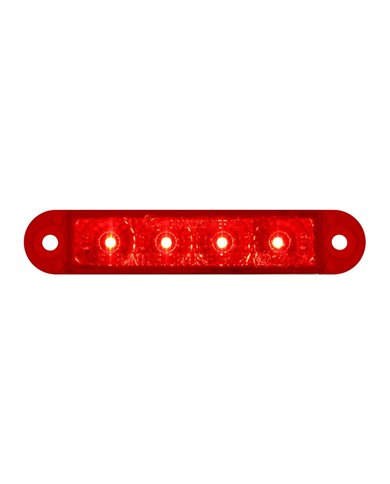 GG76072 - 3-1/2" FLUSH MOUNT RED/RED 4 LED LIGHT BAR, 3 WIRES