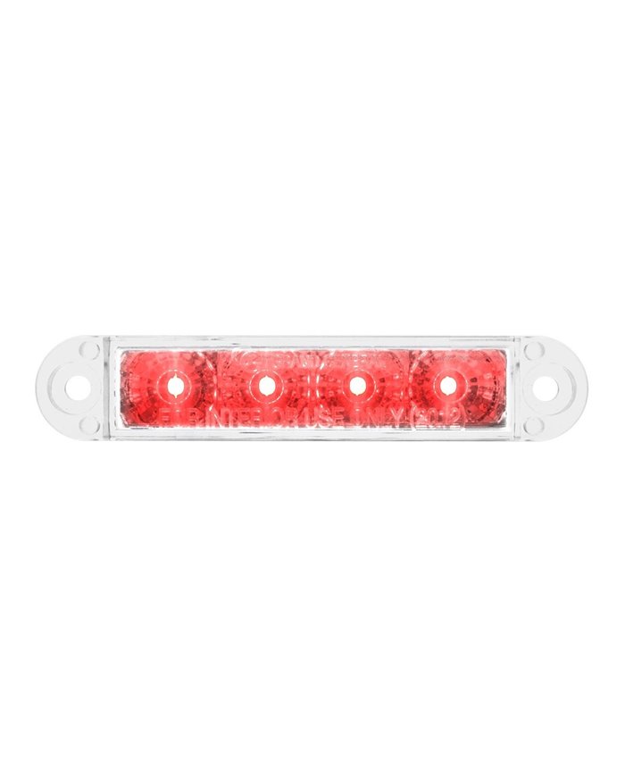 GG76073 - 3-1/2" FLUSH MOUNT RED/CLEAR 4 LED LIGHT BAR, 3 WIRES GG76073 - 3-1/2" FLUSH MOUNT RED/CLEAR 4 LED LIGHT BAR, 3 WIRES