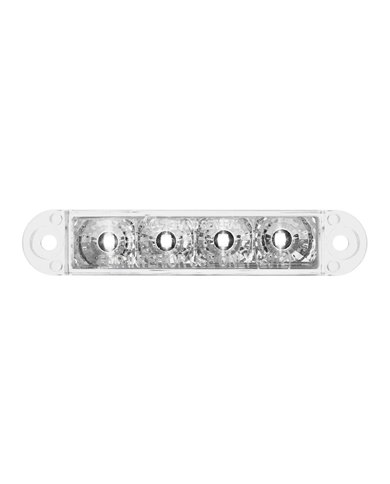 GG76074 - 3-1/2" FLUSH MOUNT WHITE/CLEAR 4 LED LIGHT BAR, 3 WIRES