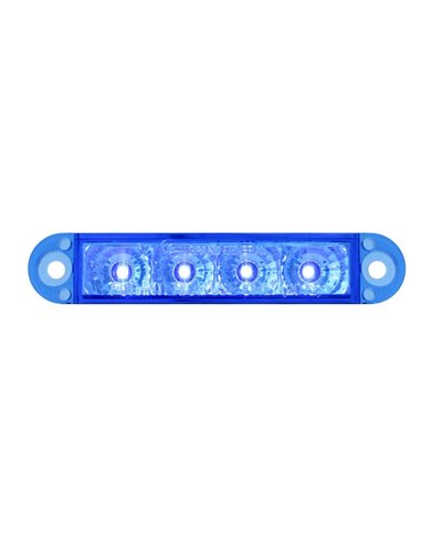 GG76075 - 3-1/2" FLUSH MOUNT BLUE/BLUE 4 LED LIGHT BAR, 3 WIRES