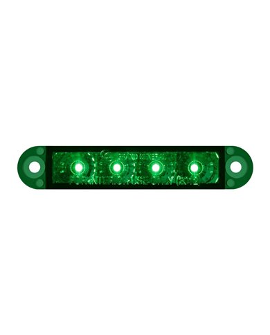 GG76076 - 3-1/2" FLUSH MOUNT GREEN/GREEN 4 LED LIGHT BAR, 3 WIRES