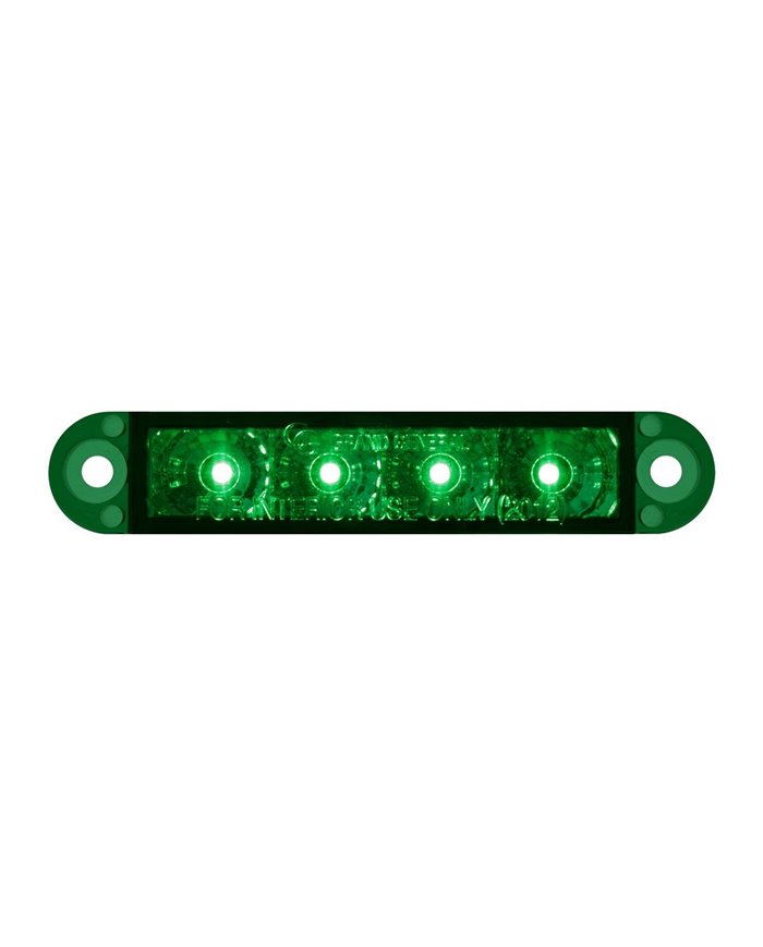 GG76076 - 3-1/2" FLUSH MOUNT GREEN/GREEN 4 LED LIGHT BAR, 3 WIRES