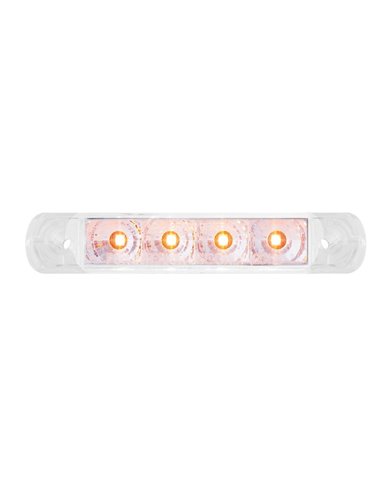 GG76081 - 4" SURFACE MOUNT AMBER/CLEAR 4 LED LIGHT BAR, 3 WIRES