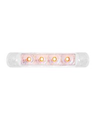 GG76081 - 4" SURFACE MOUNT AMBER/CLEAR 4 LED LIGHT BAR, 3 WIRES