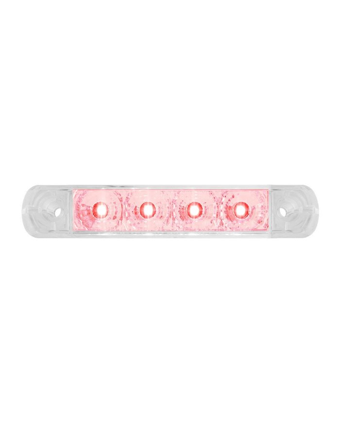 GG76083 - 4" SURFACE MOUNT RED/CLEAR 4 LED LIGHT BAR, 3 WIRES