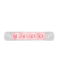 GG76083 - 4" SURFACE MOUNT RED/CLEAR 4 LED LIGHT BAR, 3 WIRES