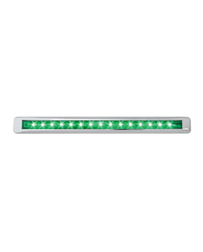 GG76123 - 12" ULTRA THIN GREEN/GREEN LED LIGHT BAR W/CR. PLASTIC BEZEL