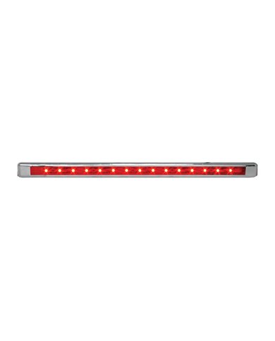 GG76125 - 12" ULTRA THIN RED/RED LED LIGHT BAR W/CR. PLASTIC BEZEL GG76125 - 12" ULTRA THIN RED/RED LED LIGHT BAR W/CR. PLASTIC BEZEL
