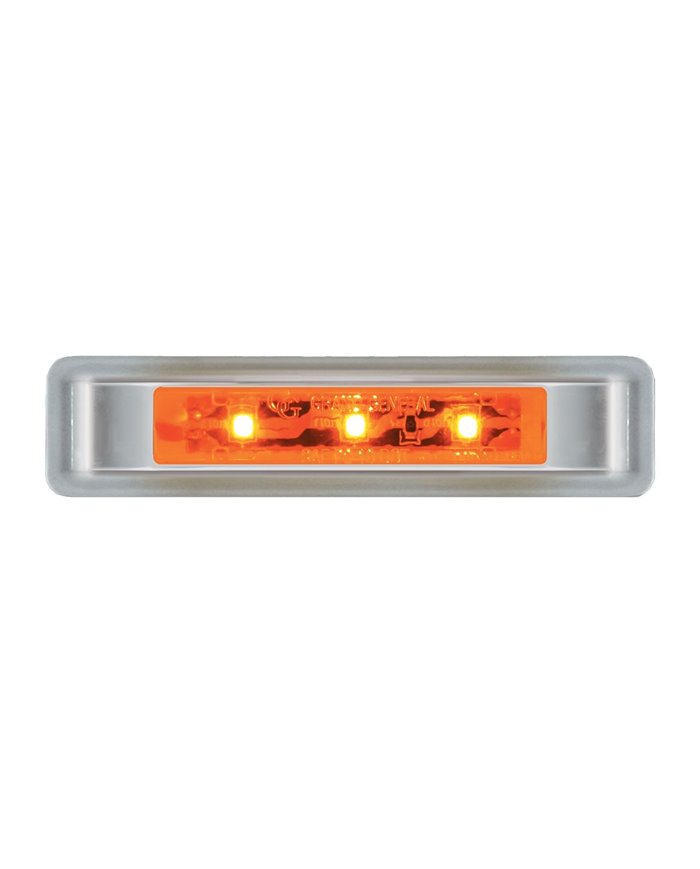 GG76130 - 3.5" L ULTRA THIN AMBER/AMBER LED LIGHT W/CR. PL BEZEL